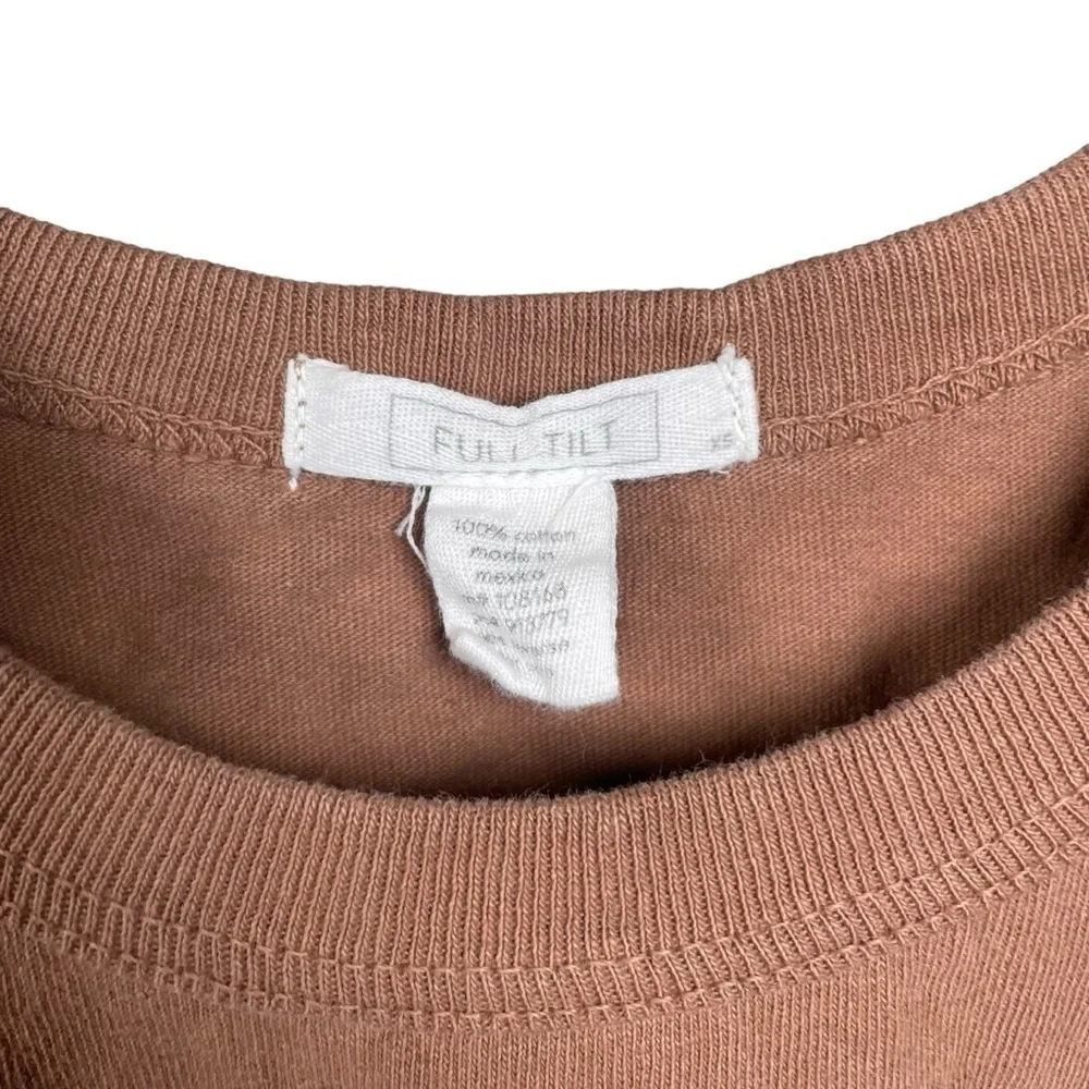 Full Tilt Mushroom Cropped Tank Raw Hem Brown Size XS - Picture 7 of 8